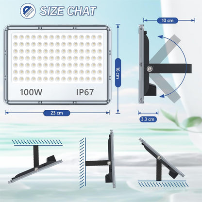 Komplet 2x LED reflektorjev 100W, IP67, 6500K (bela svetloba) - naklikaj.si