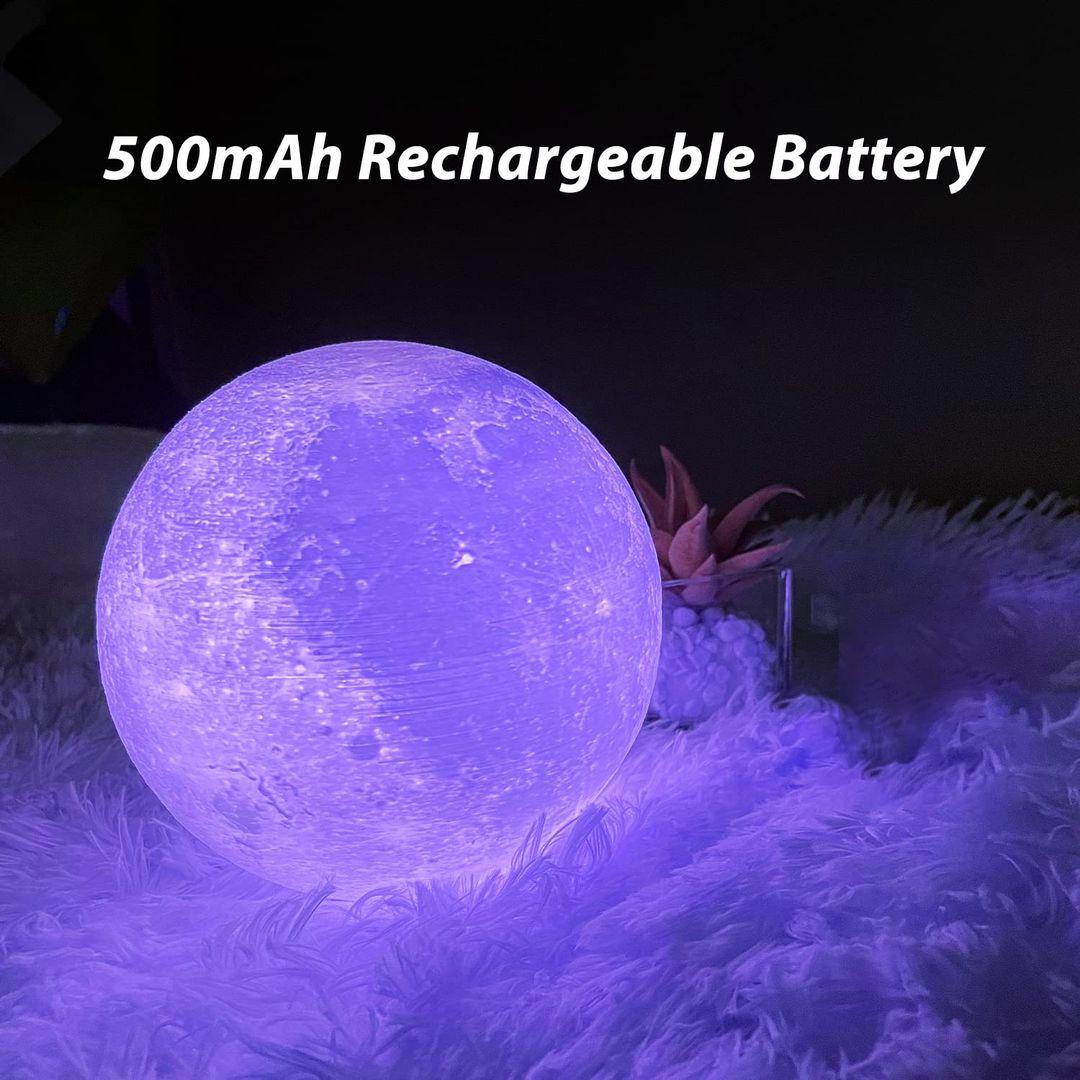 3D tiskana lunina lučka s 16 barvami in daljincem - 15 cm - naklikaj.si