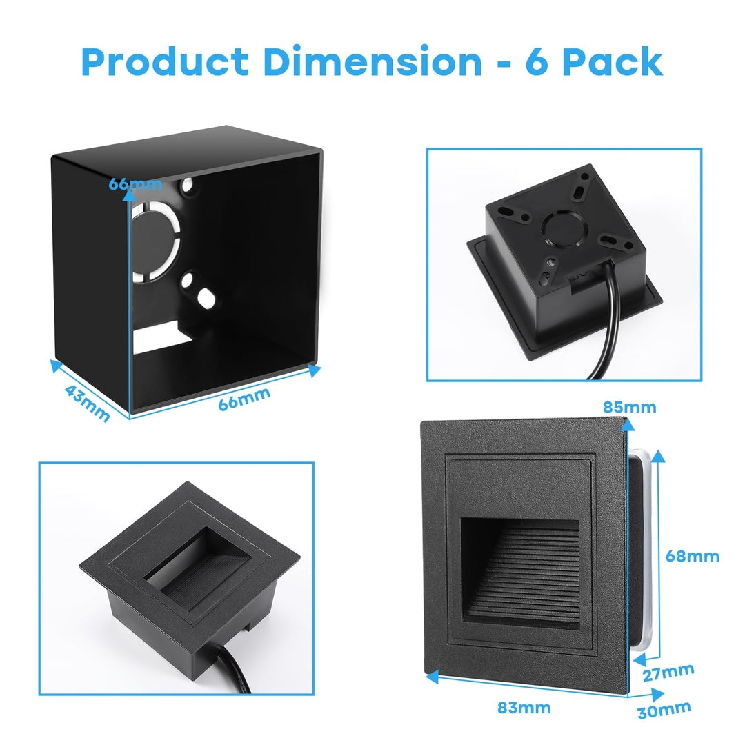 💡 LETLIT LED stair lighting - set of 6 pieces 3W 300lm (black)