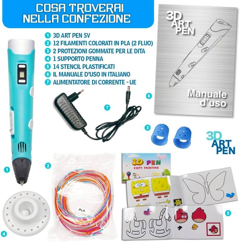 3D risalni svinčnik (3D Art Pen) – komplet za 3D ustvarjanje + 12x filament
