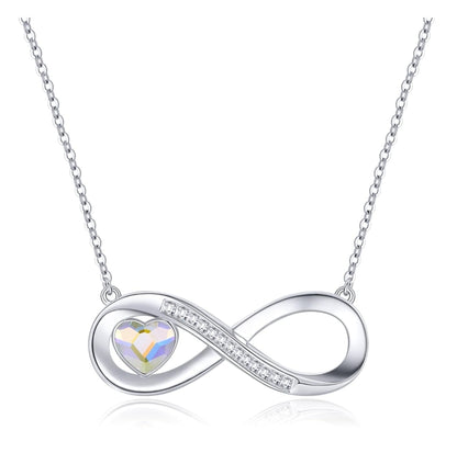 💎 LOUISA SECRET – Infinite Love Necklace made of 925 silver with heart crystal