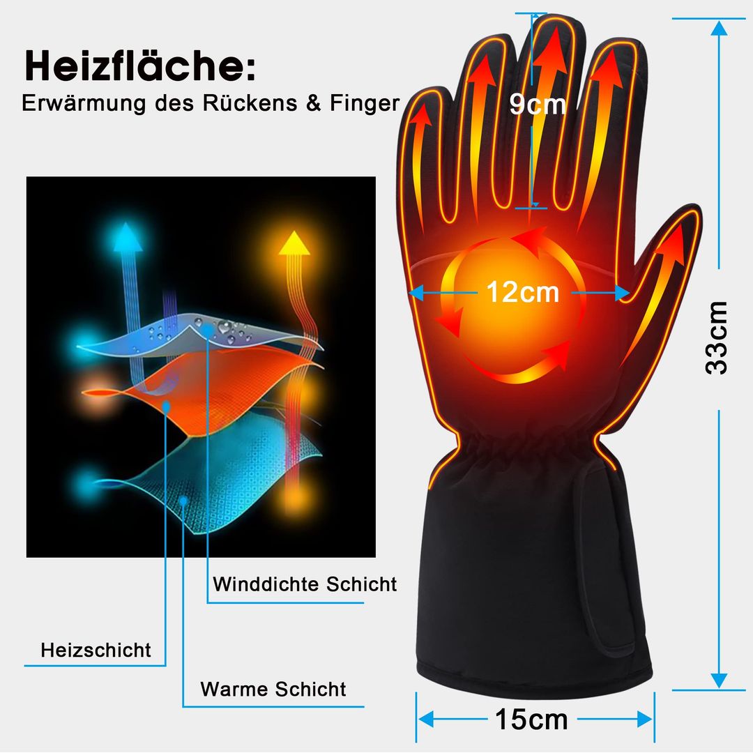 Kvalitetne grelne zimske rokavice z baterijo 2x5000 mAh