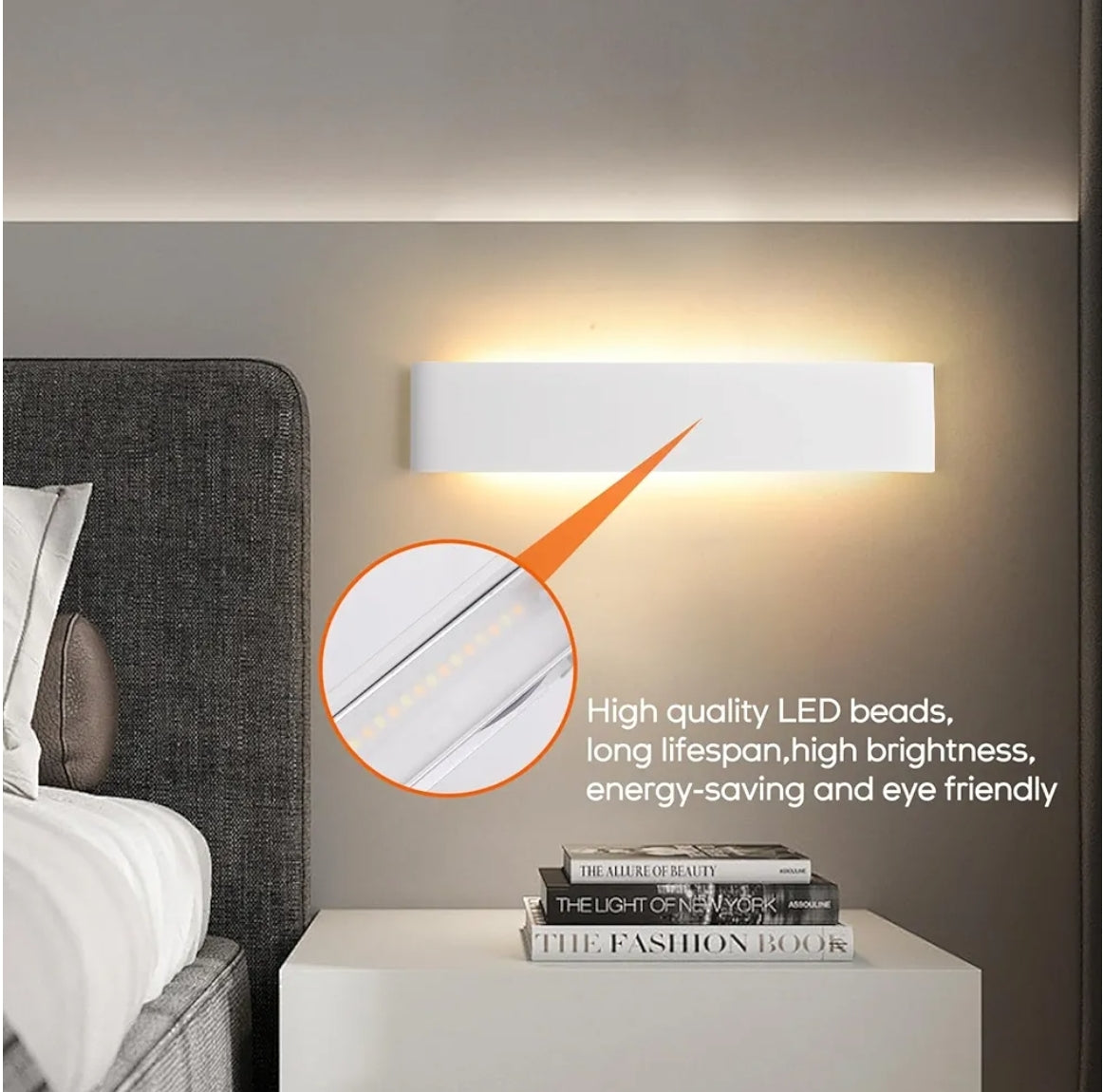 Komplet 4x Mille Lucciole 18W LED notranja stenska svetilka - 3000K, 4000K, 6500K - bela 28cm - naklikaj.si