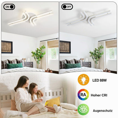 LED stropna luč 32W, 3200lm, 3000-6500K, daljinec, aplikacija, 70cm - bela